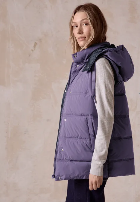 Weste mit Kapuze stormy violet