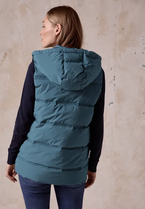 Weste mit Kapuze dull teal blue