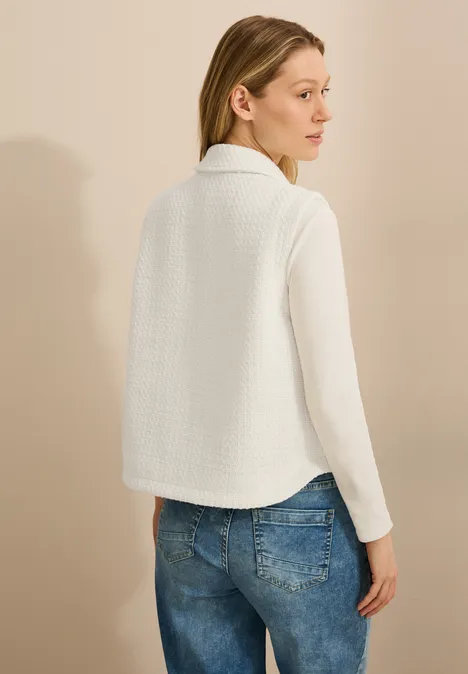 Bouclé Weste raw sand beige
