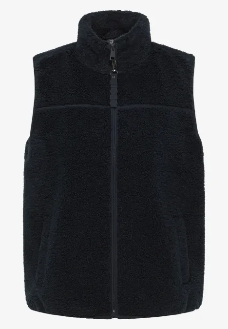 Kort teddy vest dark navy blue