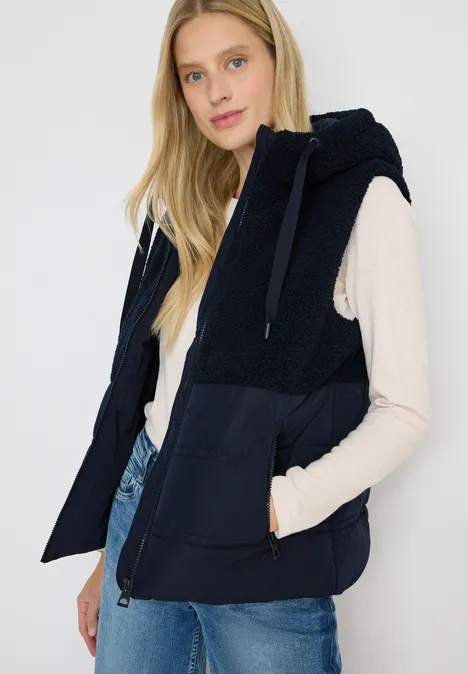 Weste mit Strukturmix dark navy blue