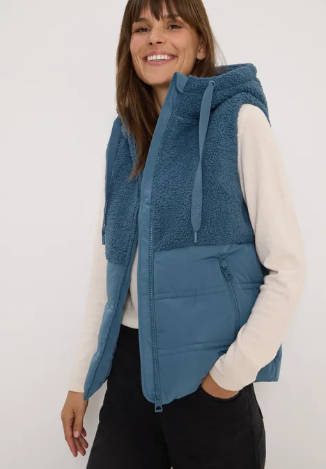 Weste mit Strukturmix moonstone blue