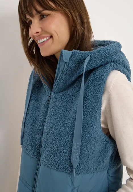 Weste mit Strukturmix moonstone blue