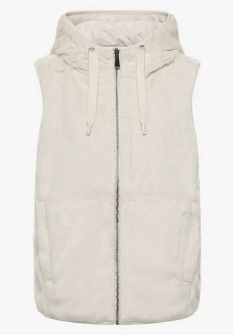 Wendbare Fake Fur Weste teddy vanilla white
