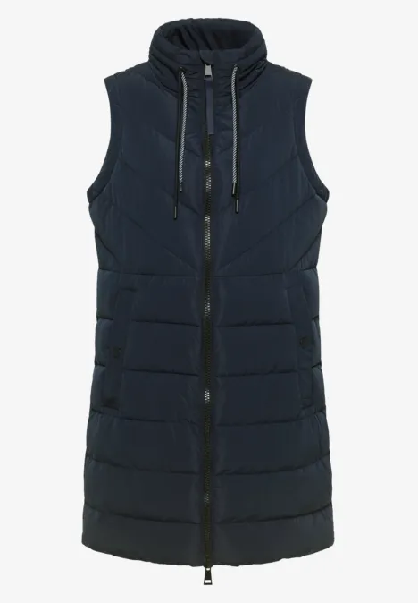 Gilet long matelassé dark navy blue