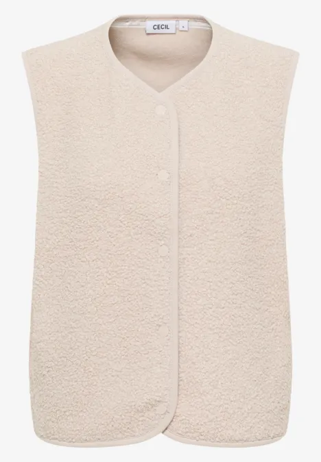 Weste in Wolloptik teddy vanilla white
