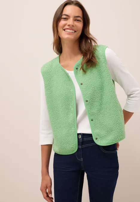 Wollen gilet fennel green