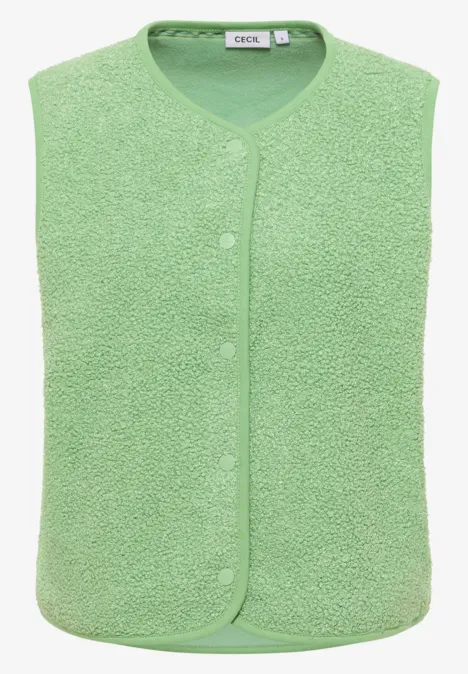 Weste in Wolloptik fennel green