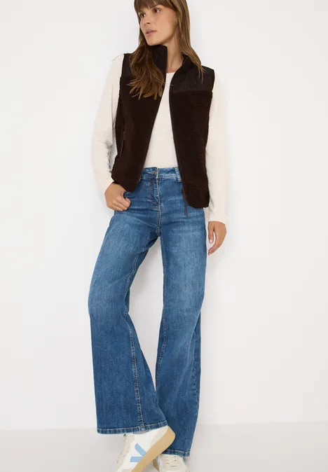 Teddy vest met gewatteerde details tartufo brown