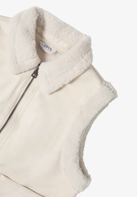 Veloursweste light greige
