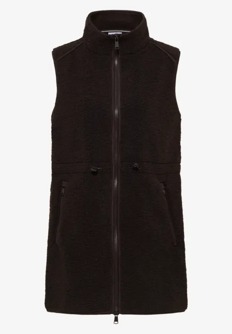 Lange Teddy-Weste tartufo brown