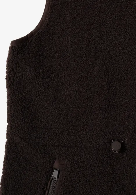 Lange Teddy-Weste tartufo brown