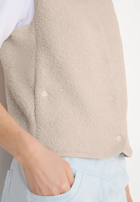 Vest met knoopsluiting teddy vanilla white