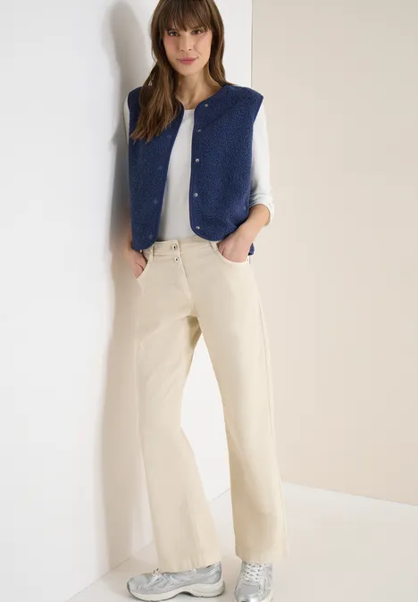 Vest met knoopsluiting sporty denim blue