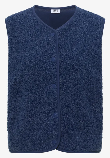 Vest met knoopsluiting sporty denim blue