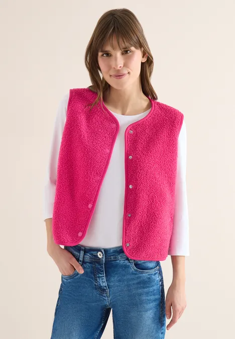 Vest met knoopsluiting beetroot pink