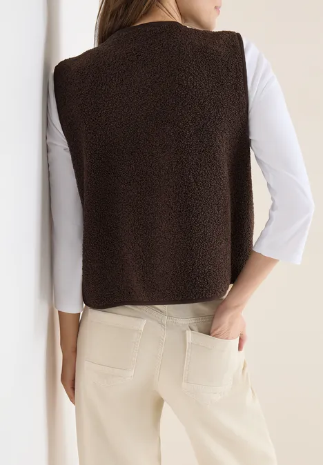 Vest met knoopsluiting macchiato brown