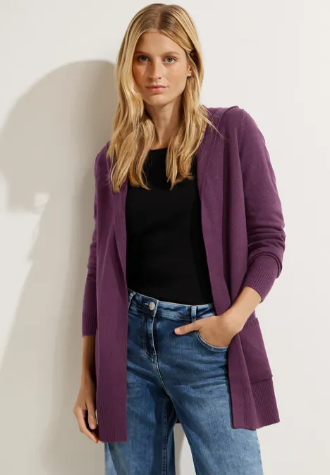 Cosy Long Cardigan deep berry