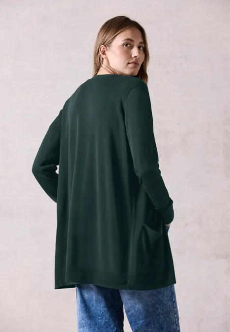 Offener Cardigan fir green