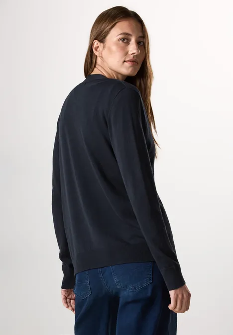 Fijn gebreid vest universal blue
