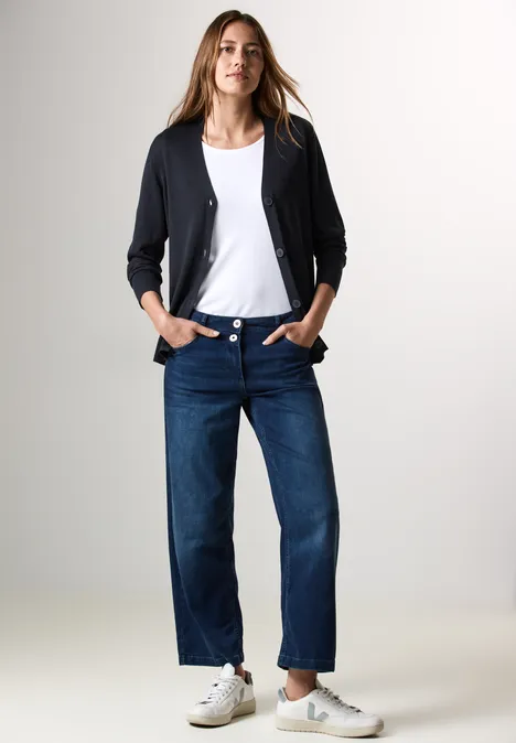 Fijn gebreid vest universal blue