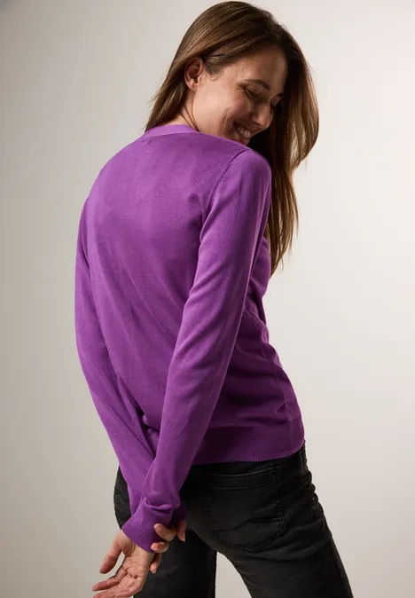 Feinstrickcardigan iced violet