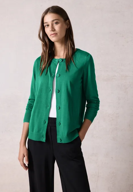 Cardigan mit Rundhals malachite green