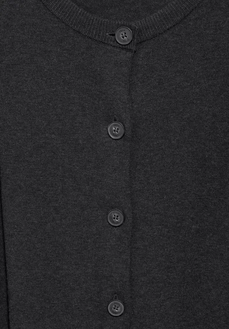 Cardigan mit Rundhals charcoal grey melange