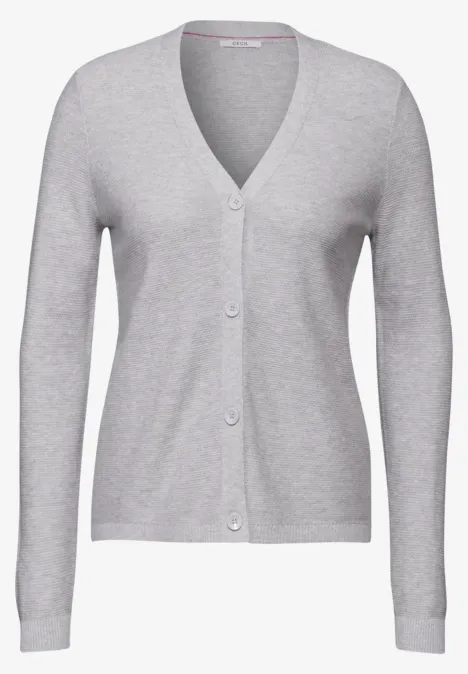Struktur-Cardigan chalk grey melange
