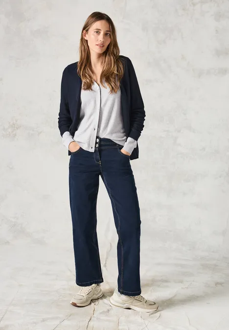 Struktur-Cardigan chalk grey melange
