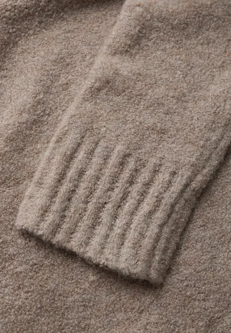 Langer Bouclé Cardigan milky caramel melange