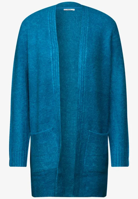 Langer Bouclé Cardigan dynamic aqua melange