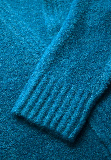 Langer Bouclé Cardigan dynamic aqua melange