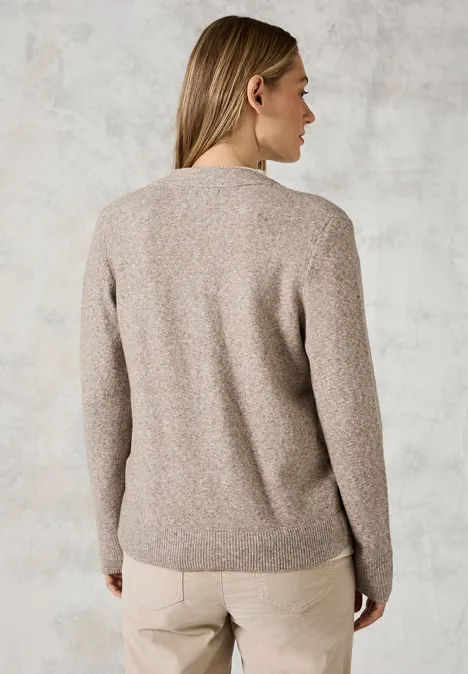 Cardigan mit Knopfleiste milky caramel melange