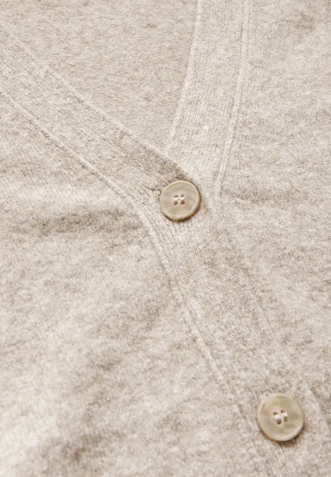 Cardigan mit Knopfleiste milky caramel melange