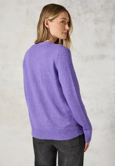 Cardigan mit Knopfleiste lilac melange