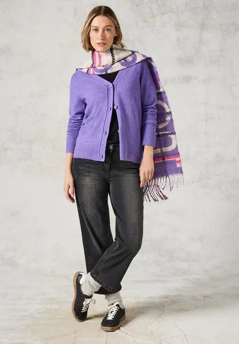 Cardigan mit Knopfleiste lilac melange