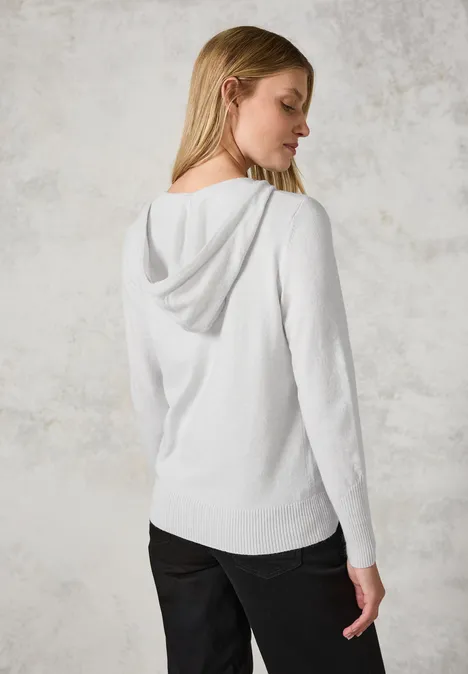 Strickjacke mit Kapuze soft silver melange