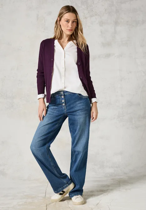 Cardigan mit Rippen-Struktur beloved berry
