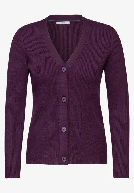 Cardigan mit Rippen-Struktur beloved berry