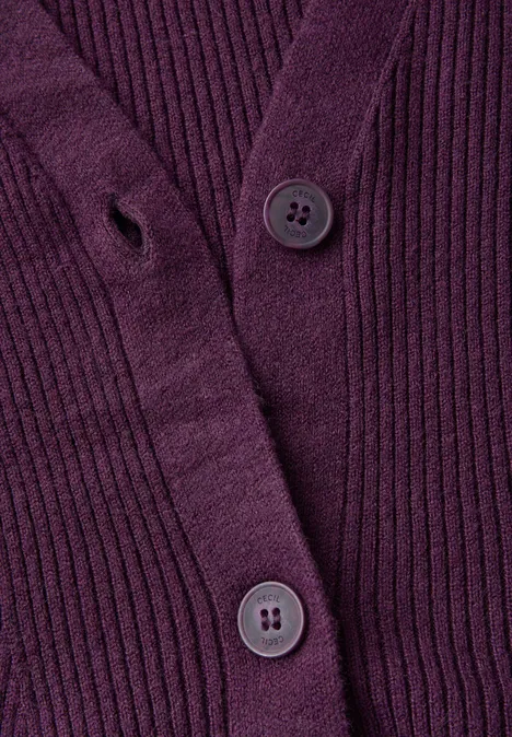 Cardigan mit Rippen-Struktur beloved berry