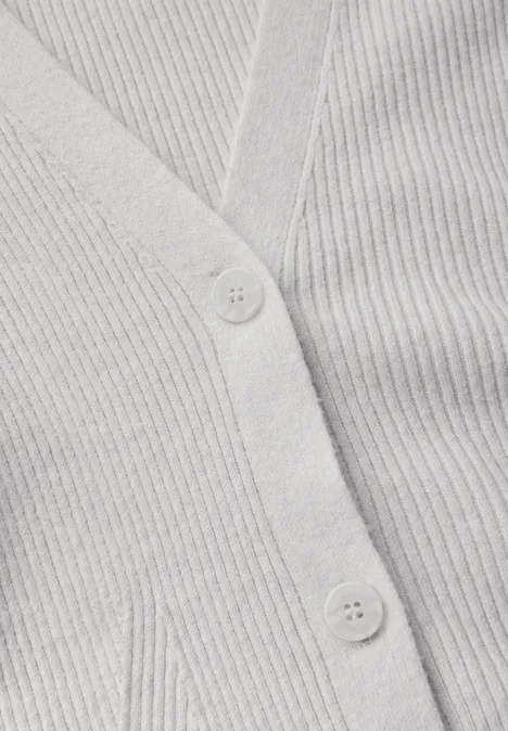 Cardigan mit Rippen-Struktur soft silver melange