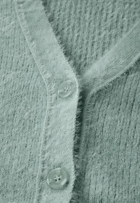 Federgarn-Cardigan iced salvia green