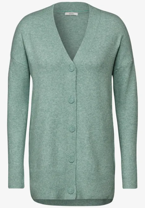 Kuscheliger Cardigan iced salvia green melange