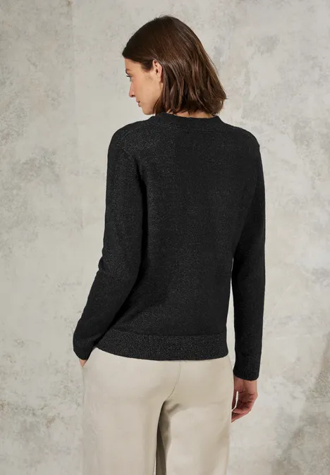 Strukturmix Cardigan black melange