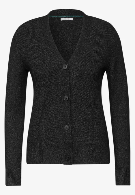 Strukturmix Cardigan black melange