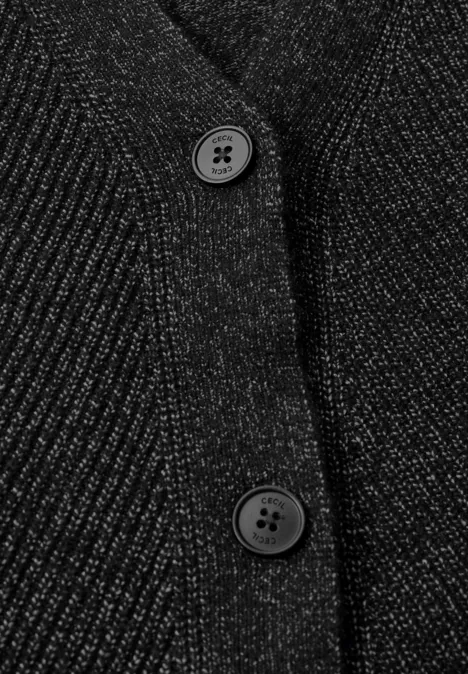 Strukturmix Cardigan black melange