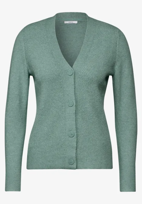 Strukturmix Cardigan iced salvia green melange