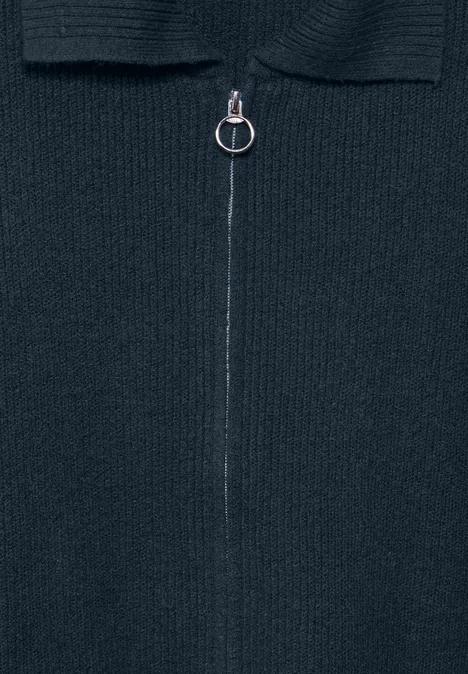 Ärmellose Strickjacke oil blue
