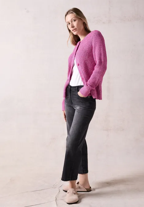Grobstrick- Cardigan jewel pink